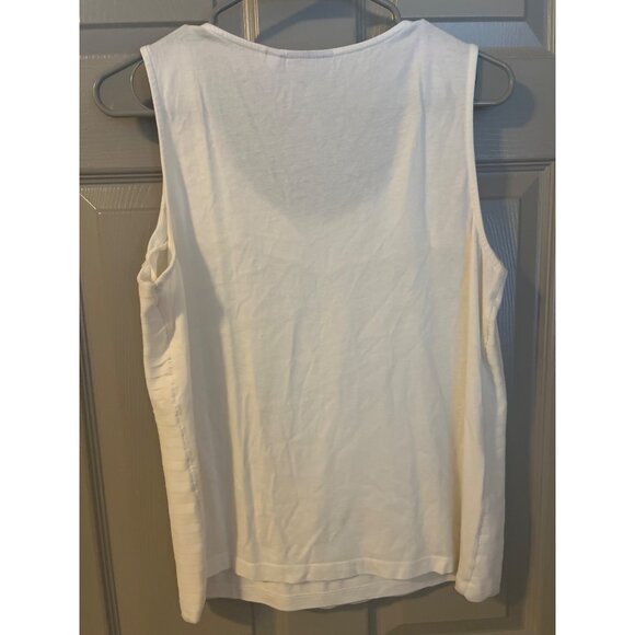 Chicos Womens Off White Sleeveless Tank Top Size 1 - Picture 2 of 4